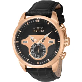 Invicta Men's Watch - Objet D Art Chronograph Rose Gold and Black Dial Strap | 43617