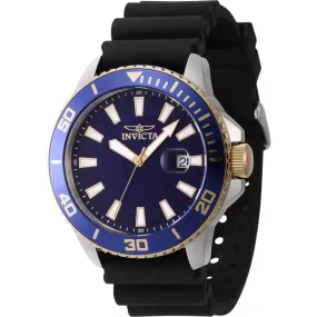 Invicta Men's Watch - Pro Diver Quartz Blue Dial Black Silicone Strap | 46092