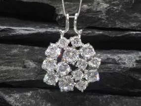 Large Diamond Pendant - Statement Diamond Necklace - Cluster Necklace