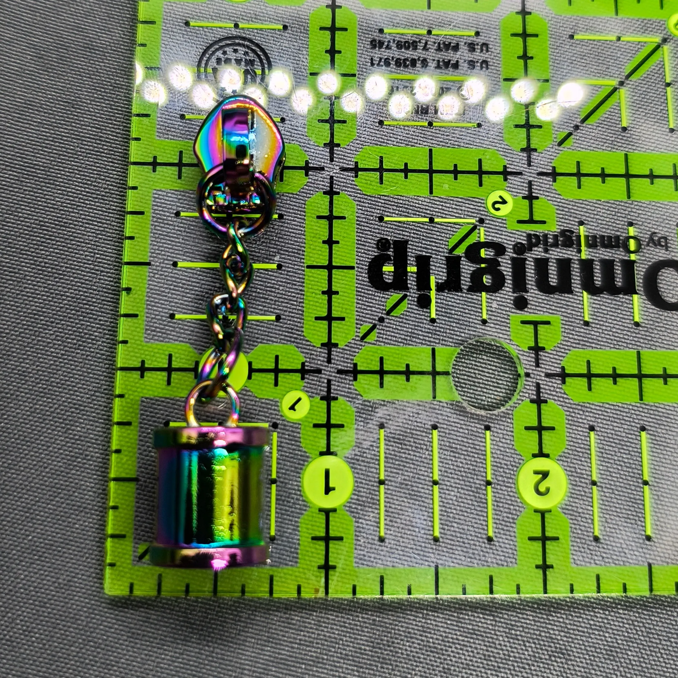 ***Last Chance*** Tassel cap zipper pull - Rainbow