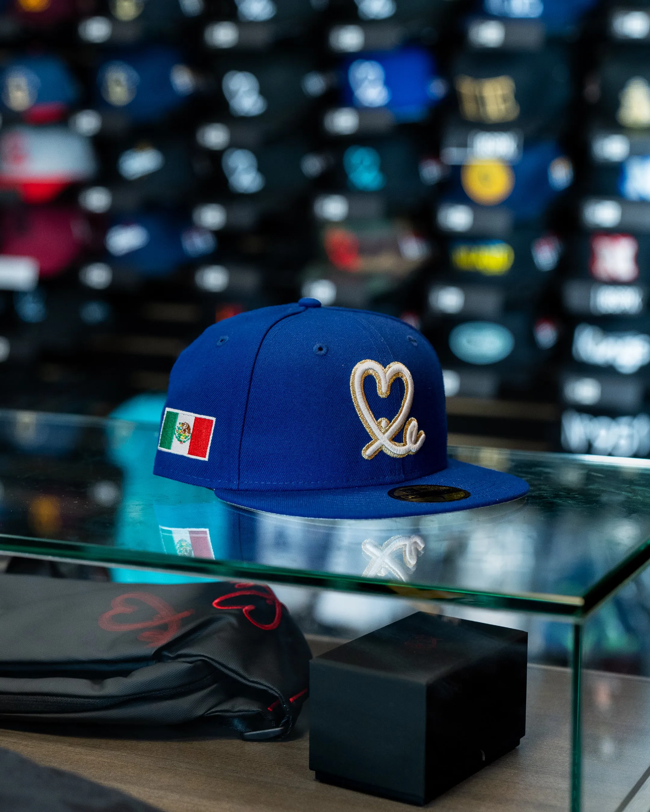 Limited Royal Blue / White Gold Mexico Flag 1LoveIE New Era 59FIFTY Fitted Cap