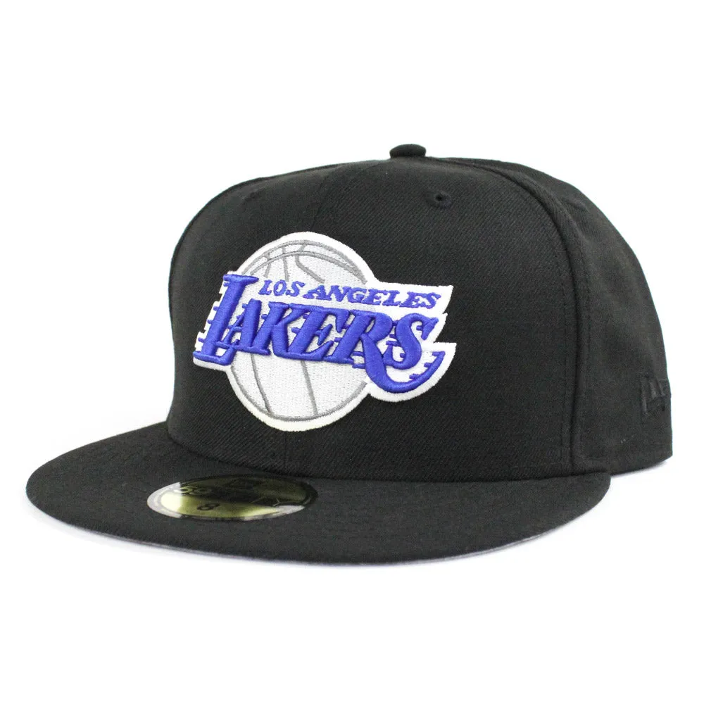 Los Angeles Lakers New Era 59Fifty Fitted Hat (Black Gray Under Brim)