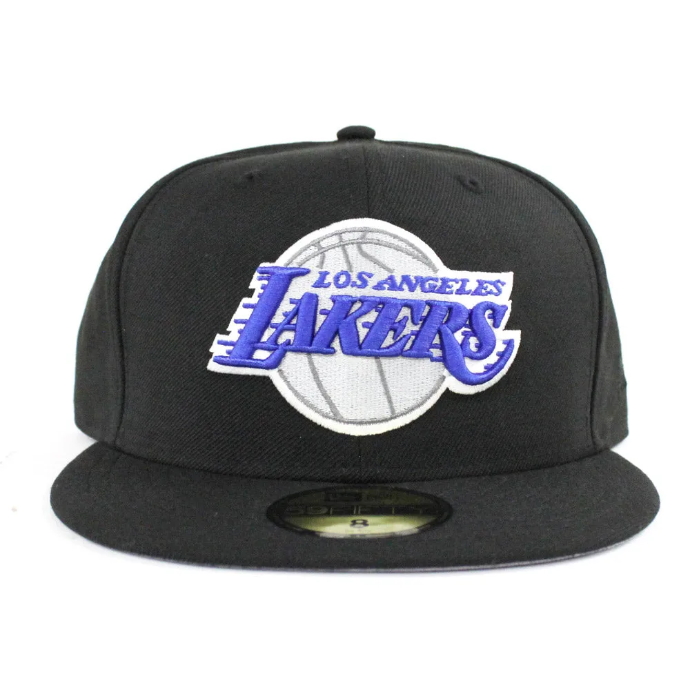 Los Angeles Lakers New Era 59Fifty Fitted Hat (Black Gray Under Brim)
