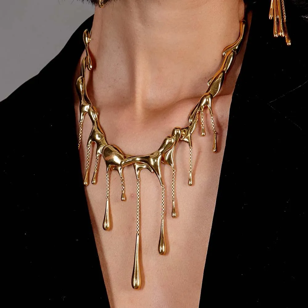 Lucy Q Multi Drop Necklace - 18ct Gold Vermeil