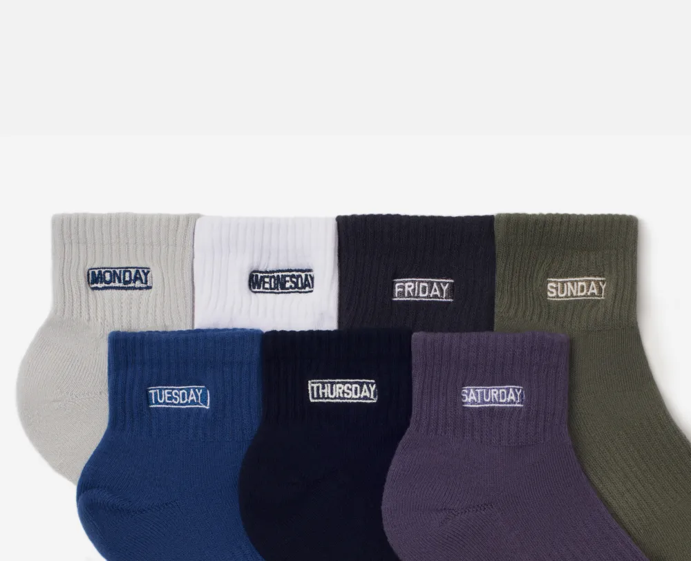 Men's Seven-Pack Multiplier Cushioned Cotton-Blend Ankle Socks