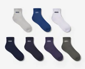 Men's Seven-Pack Multiplier Cushioned Cotton-Blend Ankle Socks
