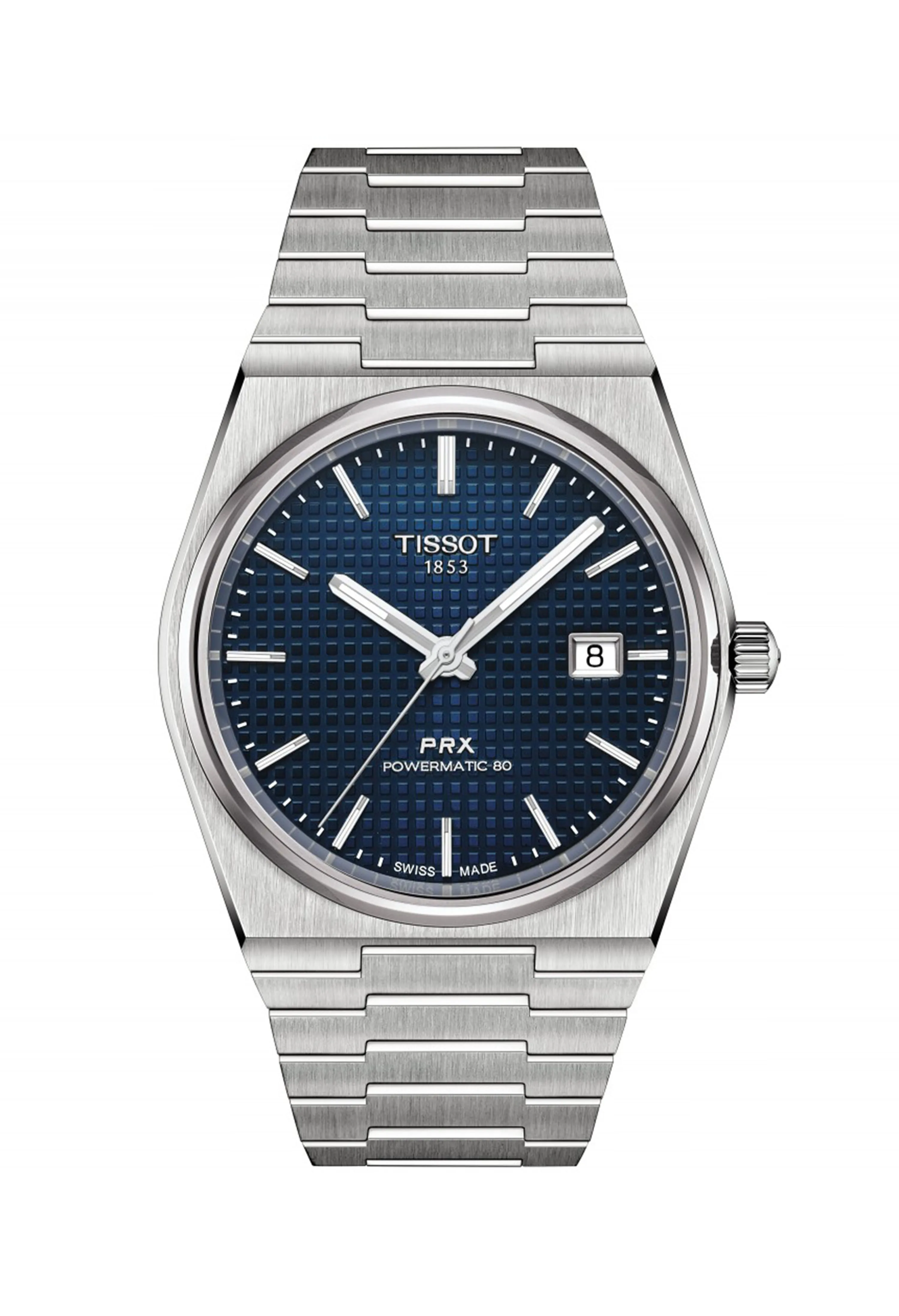 Mens Tissot PRX Powermatic 80 Blue Dial Bracelet Watch