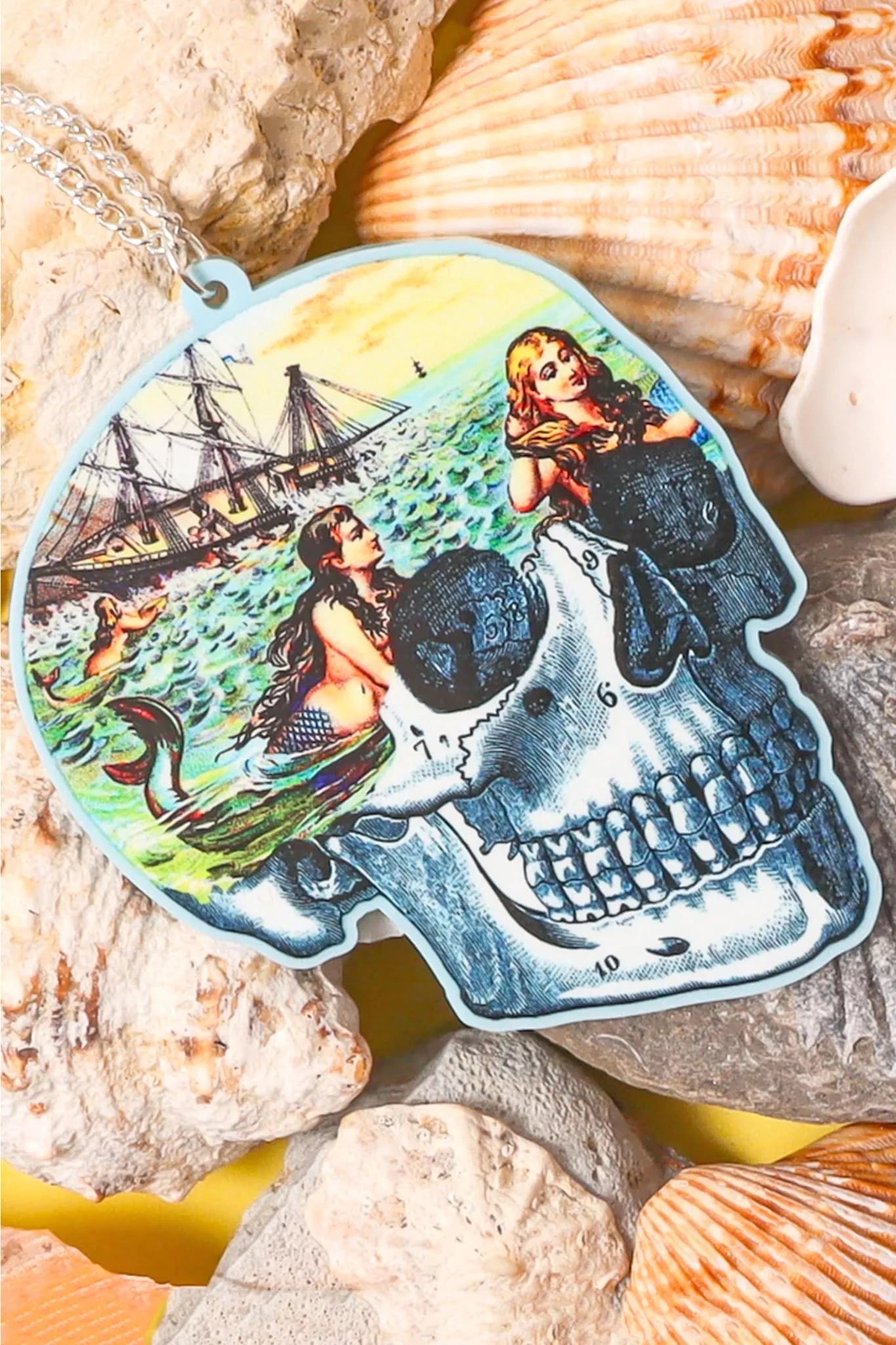 Mermaid Skull Statement Necklace