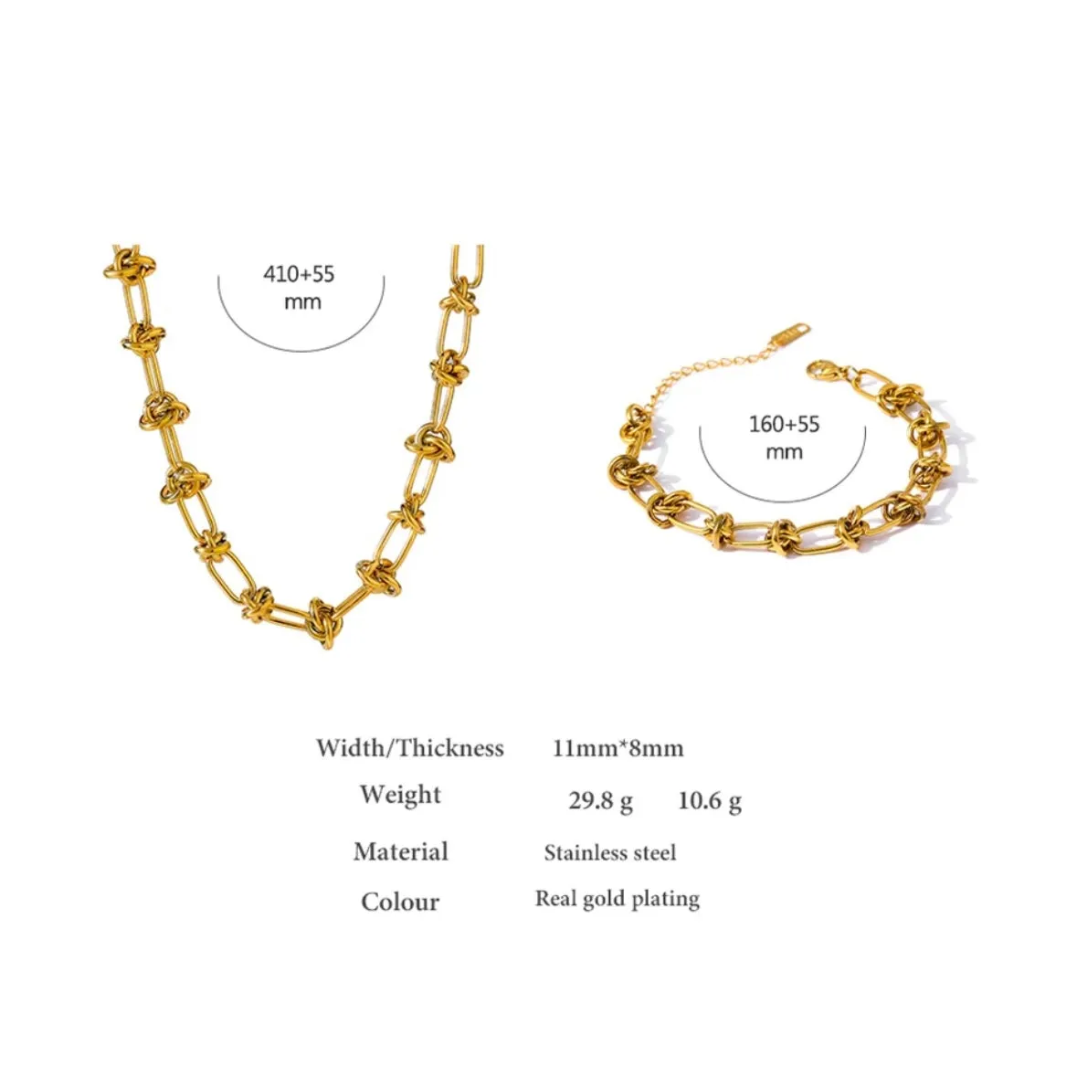Miami Steel Knot Link Chain Necklace
