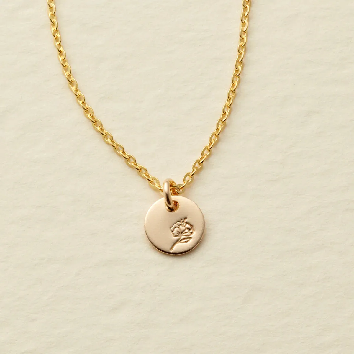 Mini Birth Flower Necklaces in GOLD