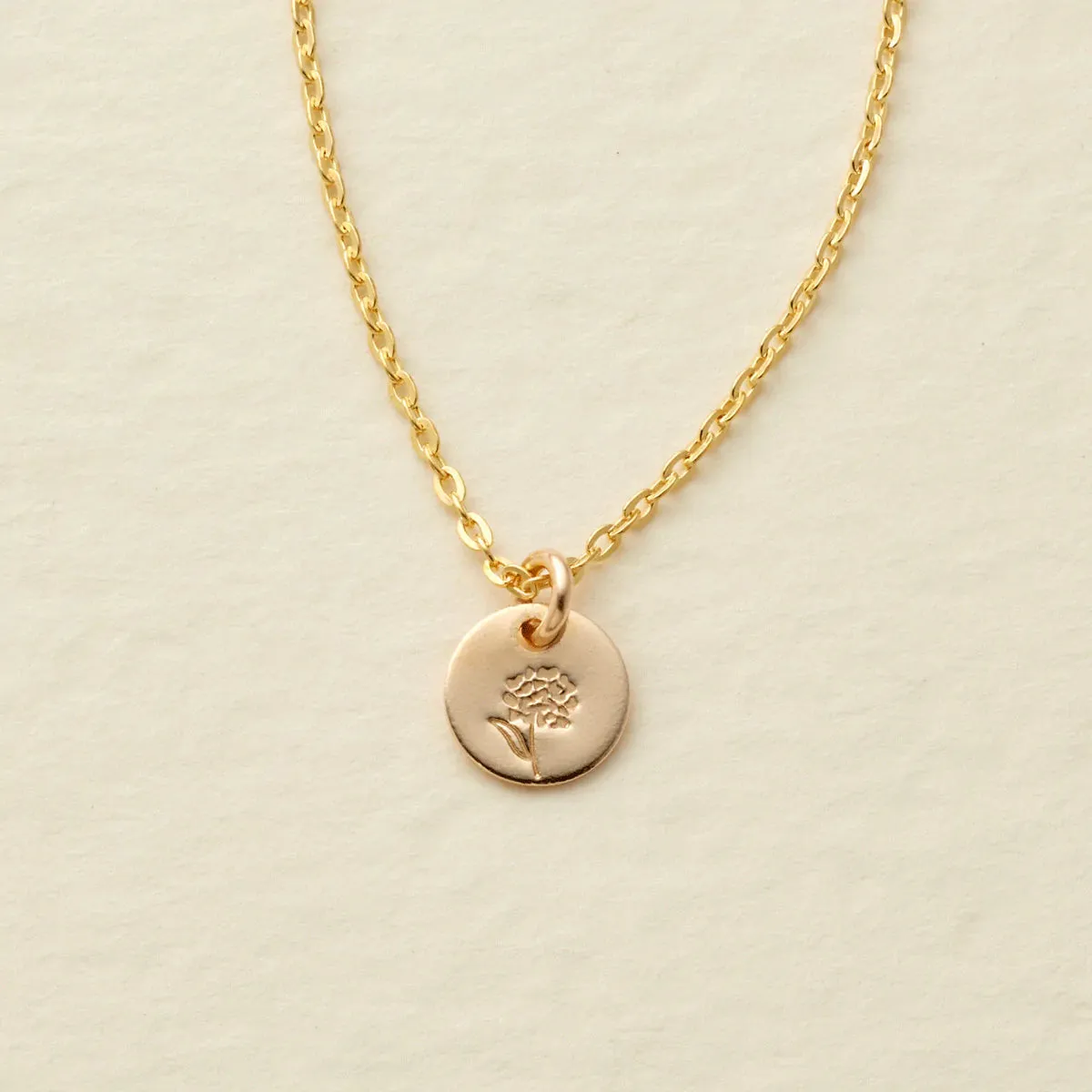 Mini Birth Flower Necklaces in GOLD