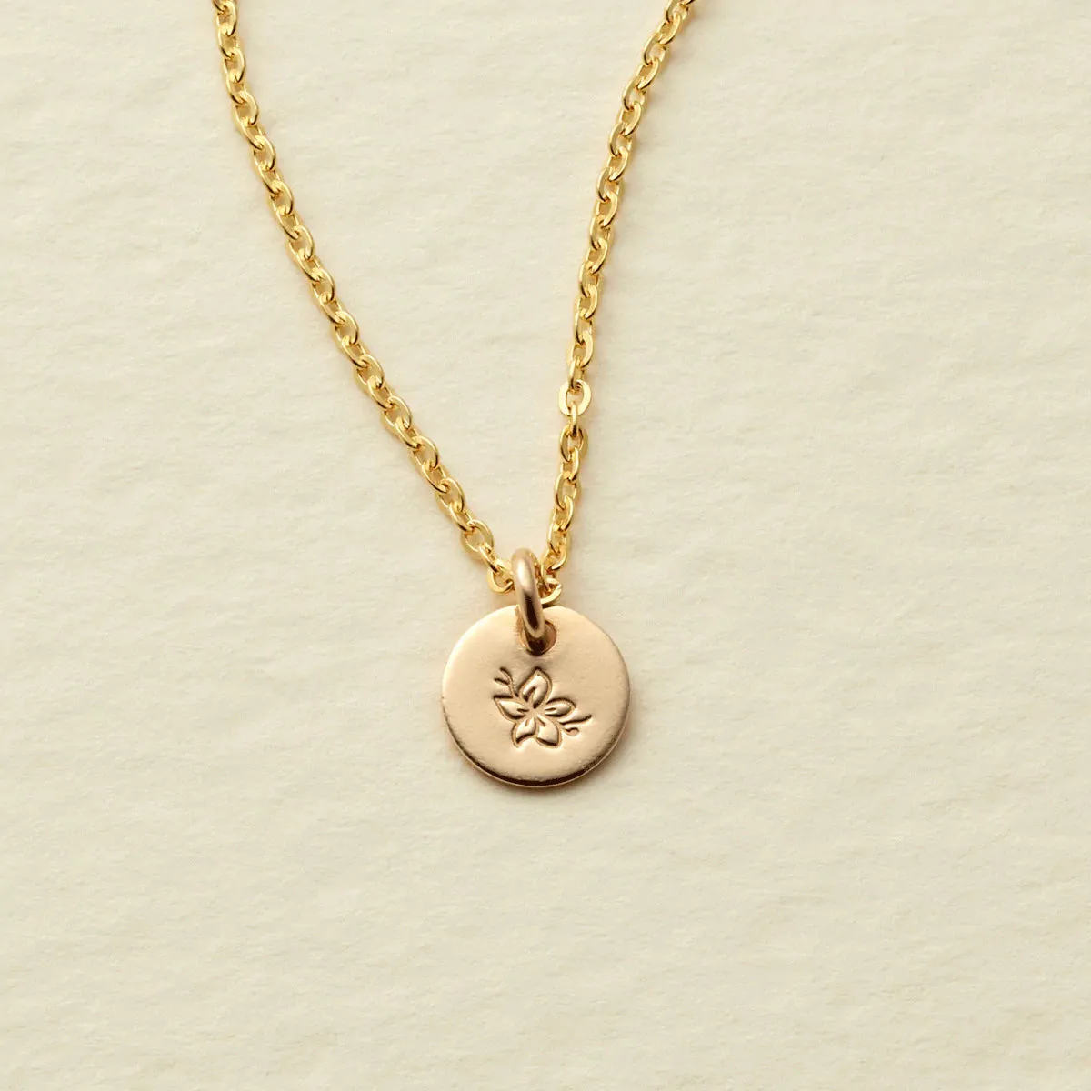 Mini Birth Flower Necklaces in GOLD
