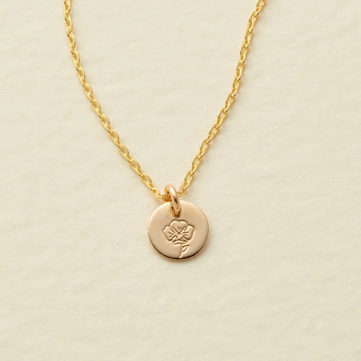 Mini Birth Flower Necklaces in GOLD