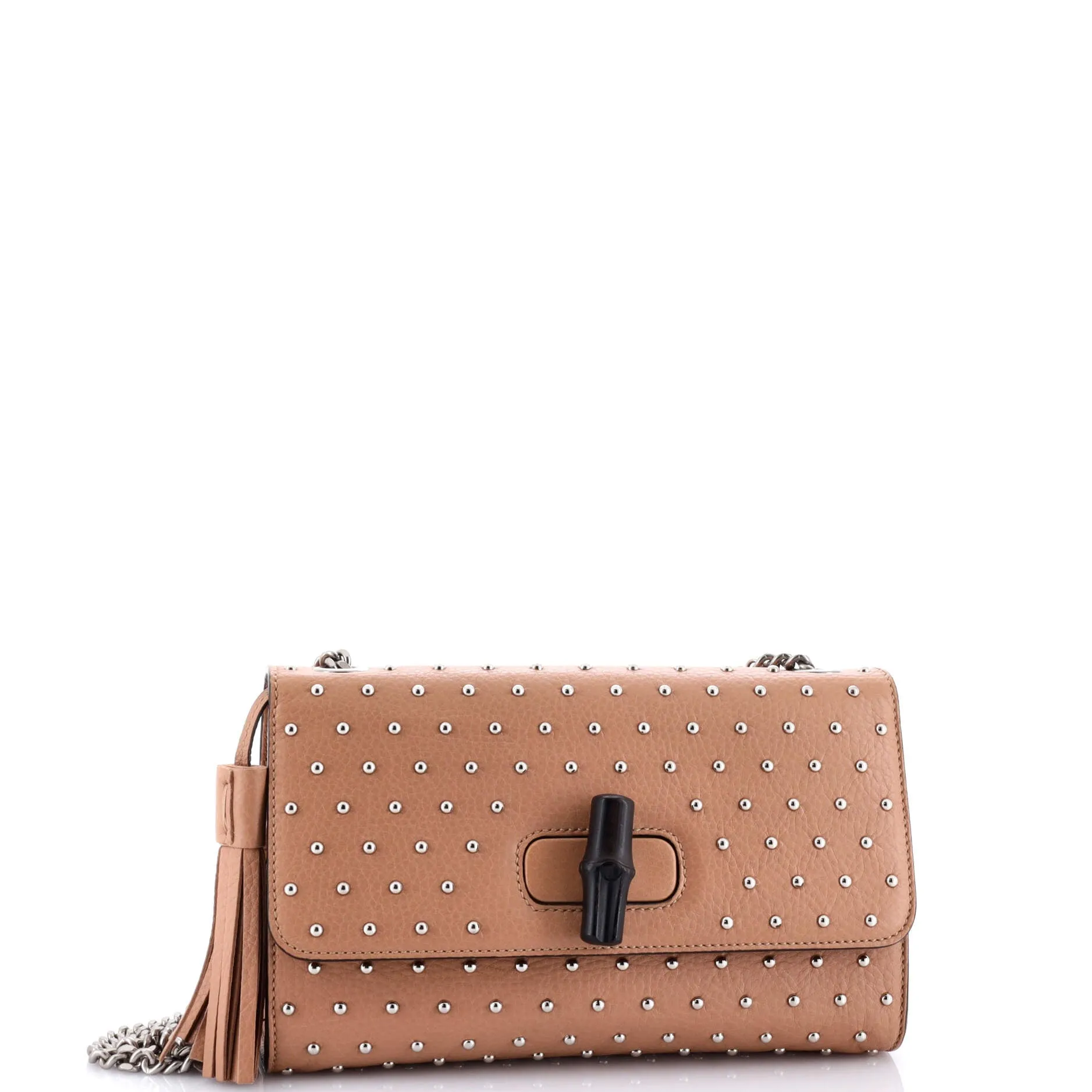 Miss Bamboo Shoulder Bag Studded Leather Medium