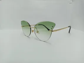 Modern Green Sunglass - SG286 - Metal Legs/Polycarbonate Lens - Women - Budget Sunglass