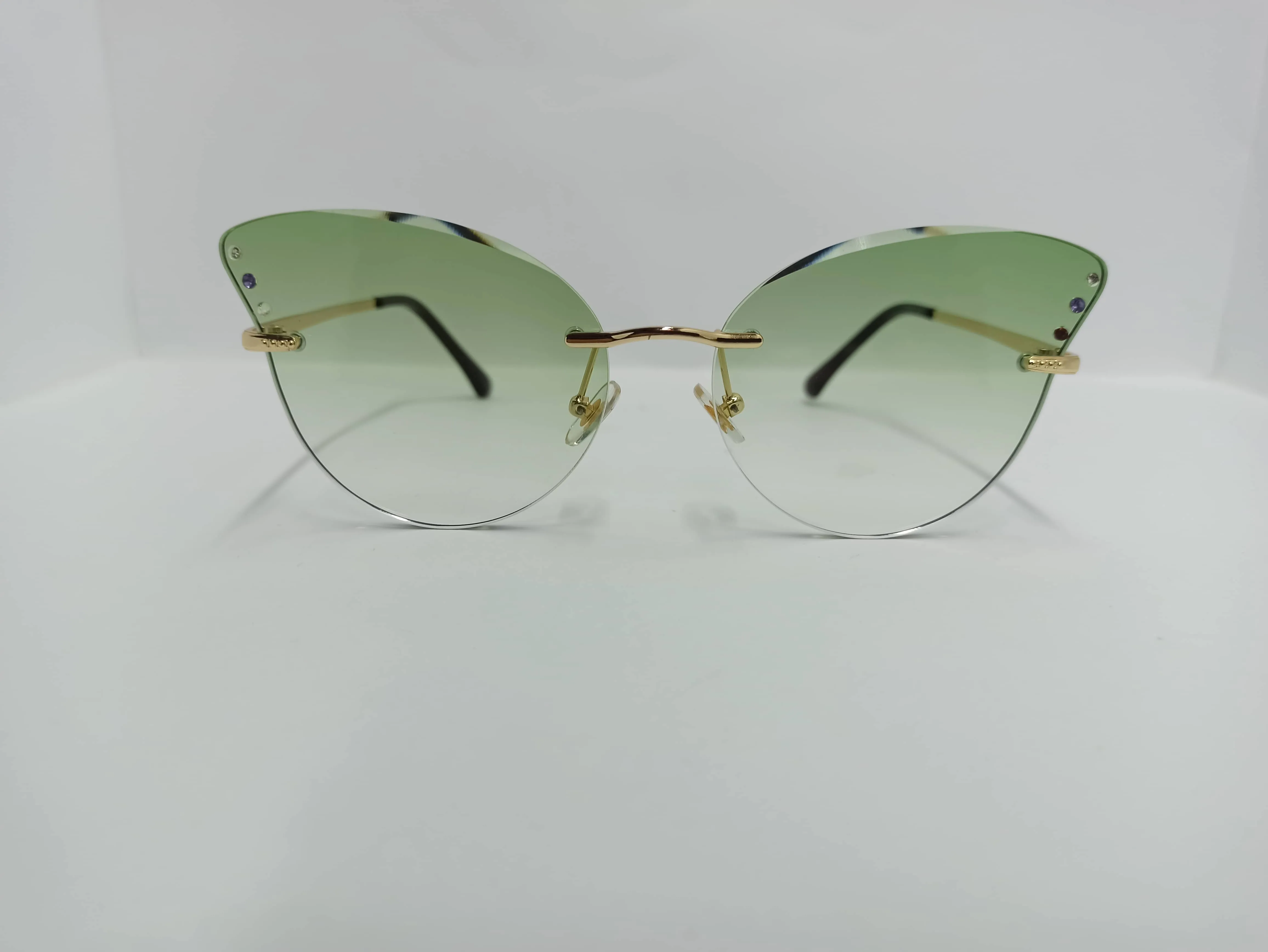 Modern Green Sunglass - SG286 - Metal Legs/Polycarbonate Lens - Women - Budget Sunglass
