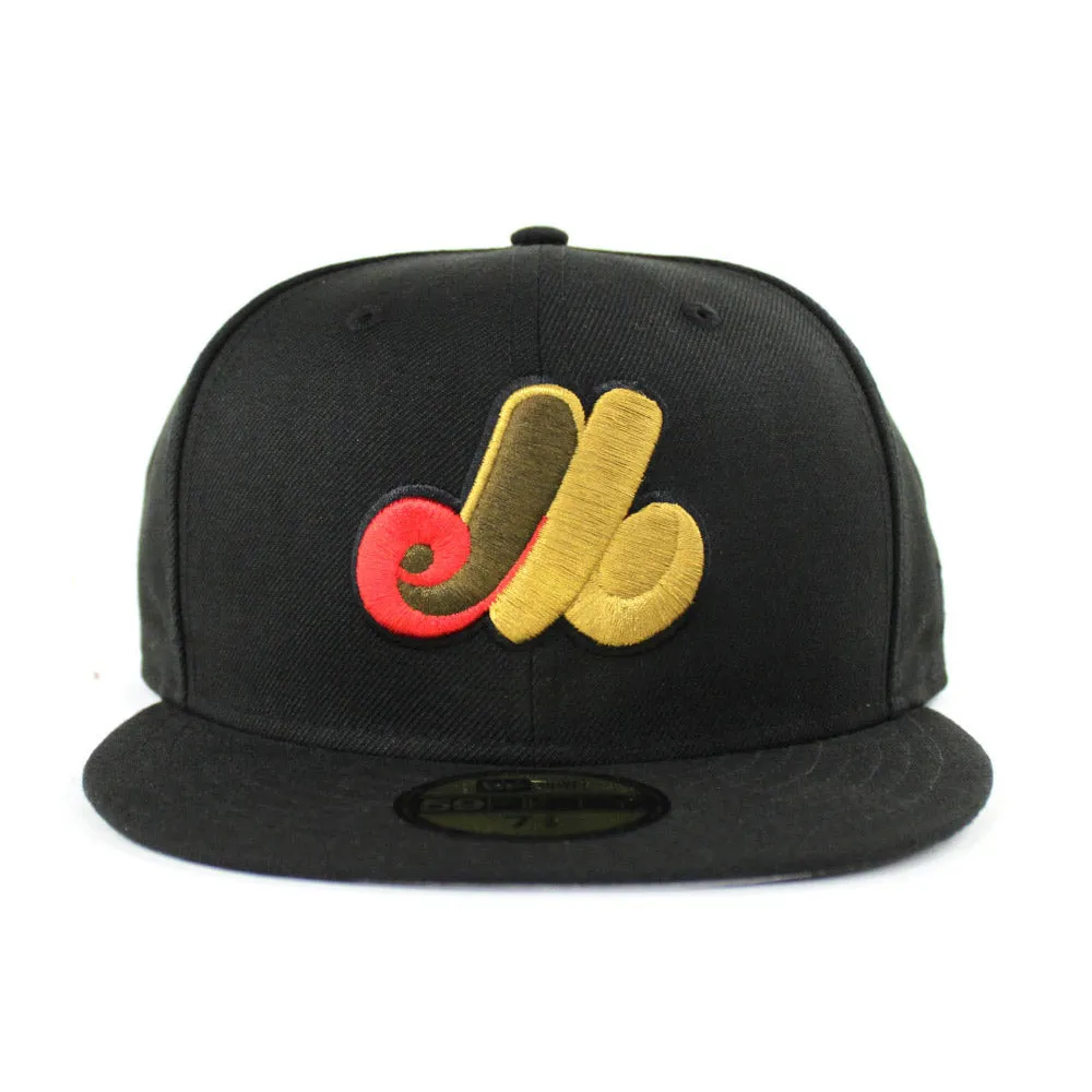 Montreal Expos New Era Fitted 59Fifty hat (Air Jordan IX XIII Olive Black Moss Green GRAY UNDER BRIM)
