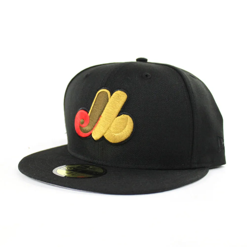 Montreal Expos New Era Fitted 59Fifty hat (Air Jordan IX XIII Olive Black Moss Green GRAY UNDER BRIM)