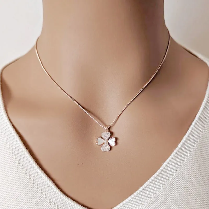 Mother of Pearl Clover Necklace