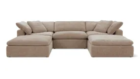 Movie Night™ 5-Piece Modular U-Shaped Sectional, Large, Champagne