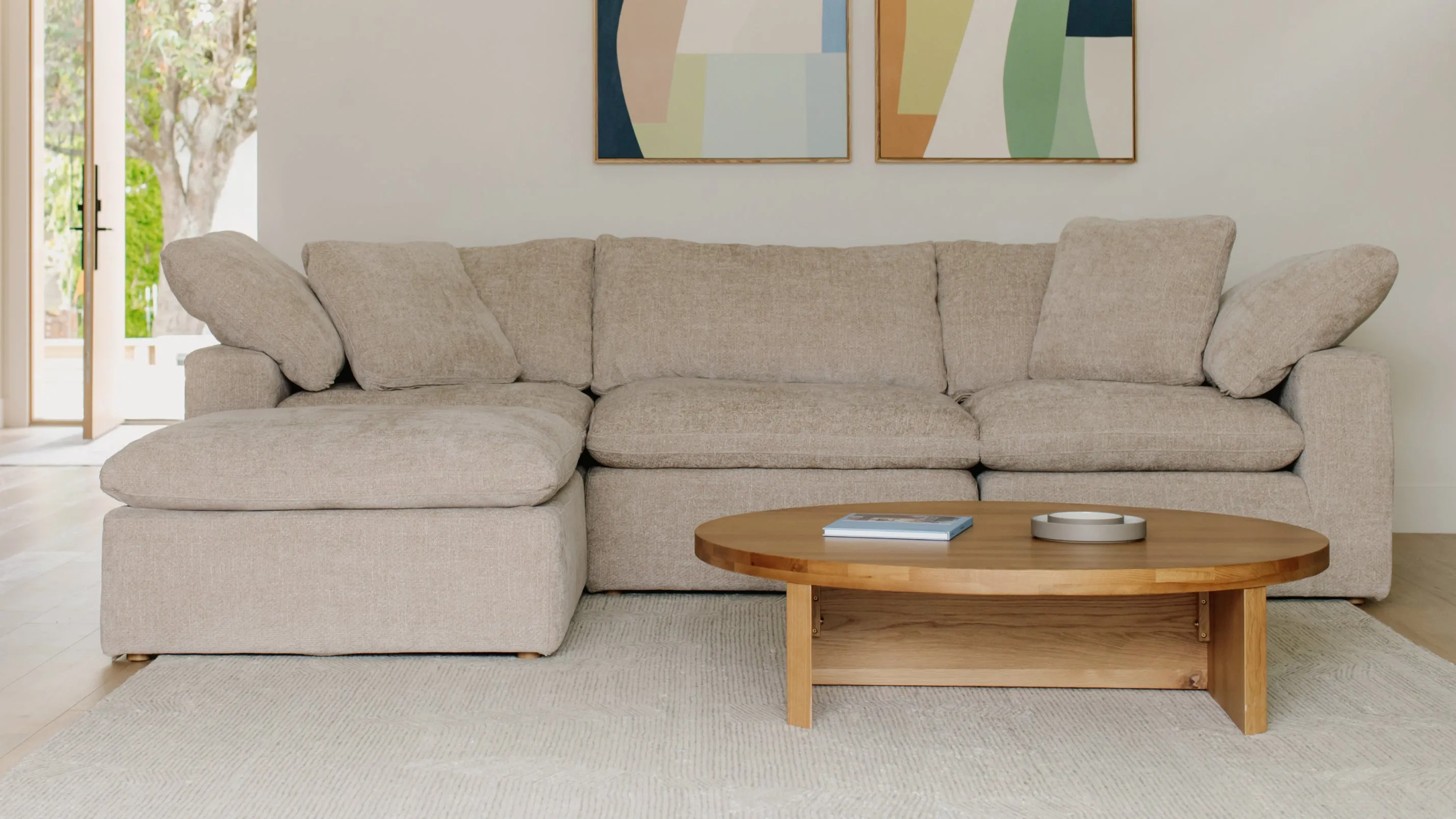 Movie Night™ 5-Piece Modular U-Shaped Sectional, Large, Champagne