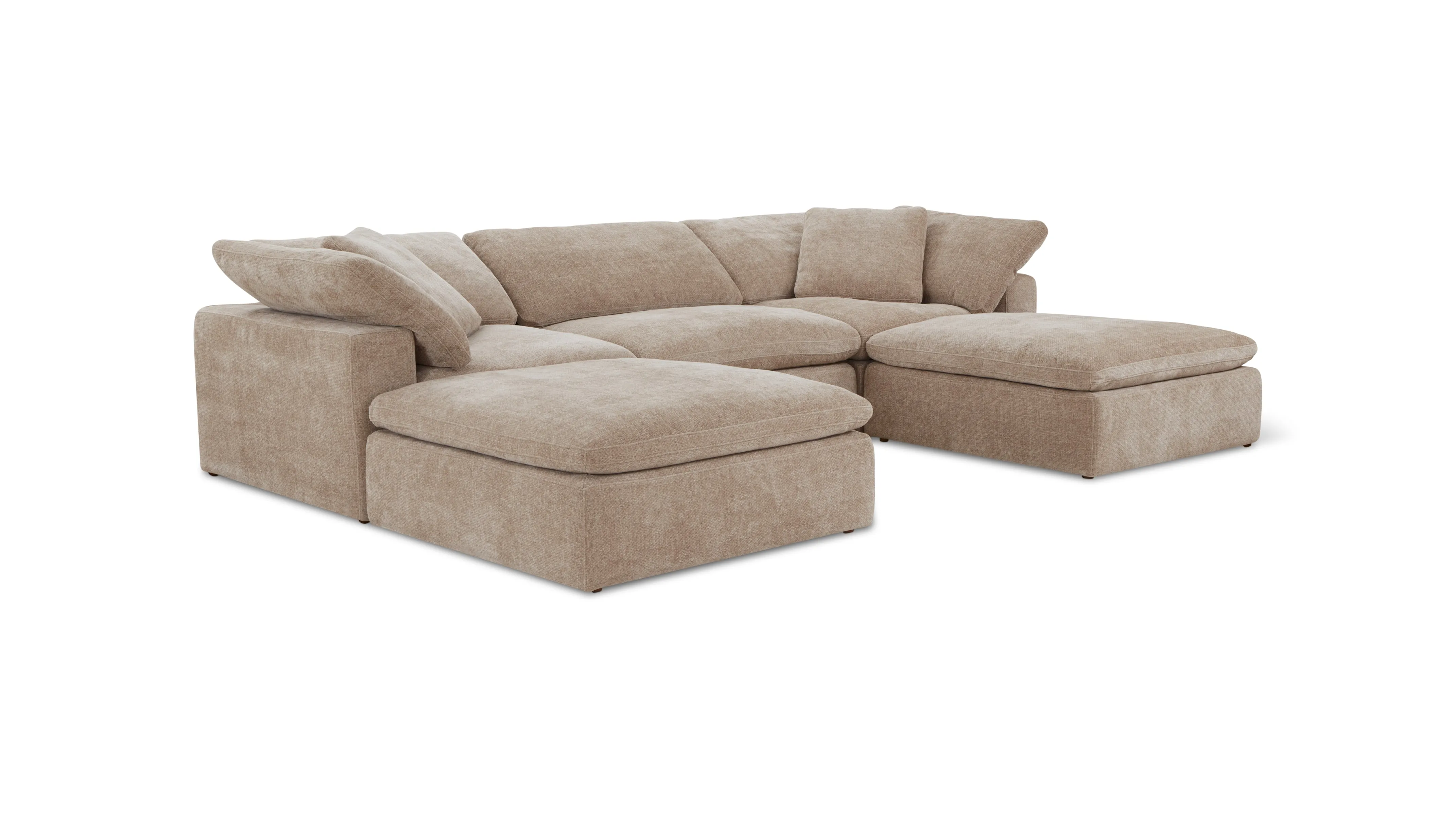 Movie Night™ 5-Piece Modular U-Shaped Sectional, Large, Champagne