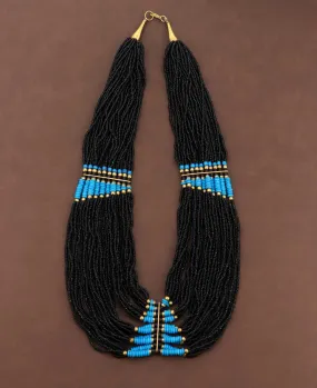 Multi Strand Design Beads Statement Necklace