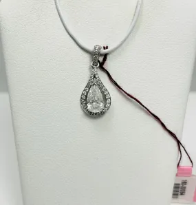 New! 18k White Gold Natural Diamond Pendant