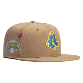 New Era 59Fifty Super Bloom Boston Red Sox 100th Anniversary Patch Alternate Hat - Tan