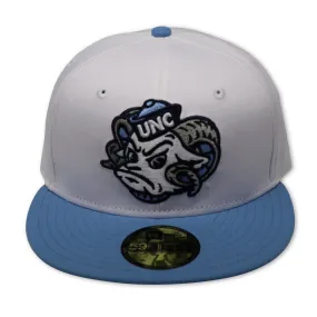 NORTH CAROLINA TAR HEELS (WHITE) NEW ERA 59FIFTY FITTED (GREY SUEDE UNDER VISOR)