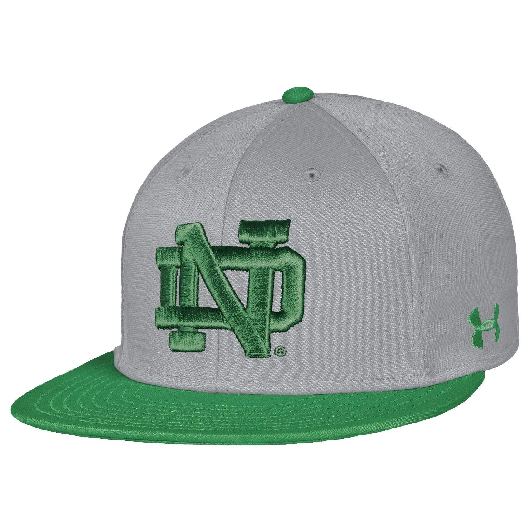 Notre Dame Fighting Irish Under Armour Gray On Field Baseball Fitted Cap Hat
