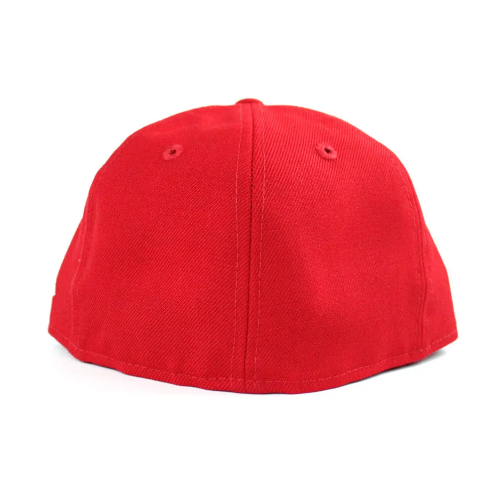 NY Script New Era 59Fifty Fitted Hats (Red Gray Under Brim)