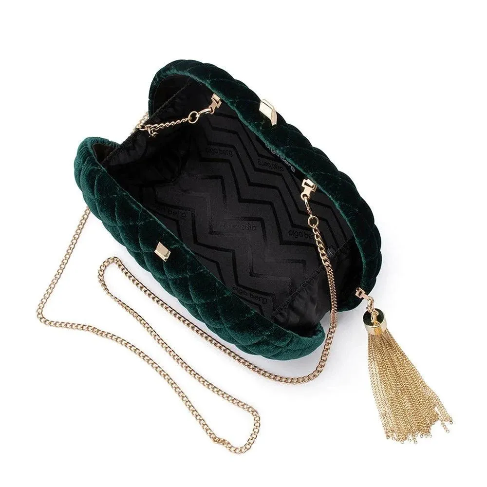 OB4787 RIKKI QUILTED VELVET CLUTCH