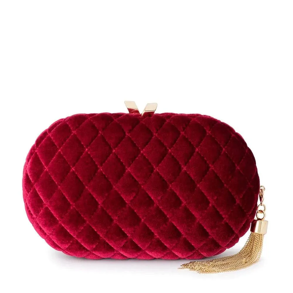 OB4787 RIKKI QUILTED VELVET CLUTCH