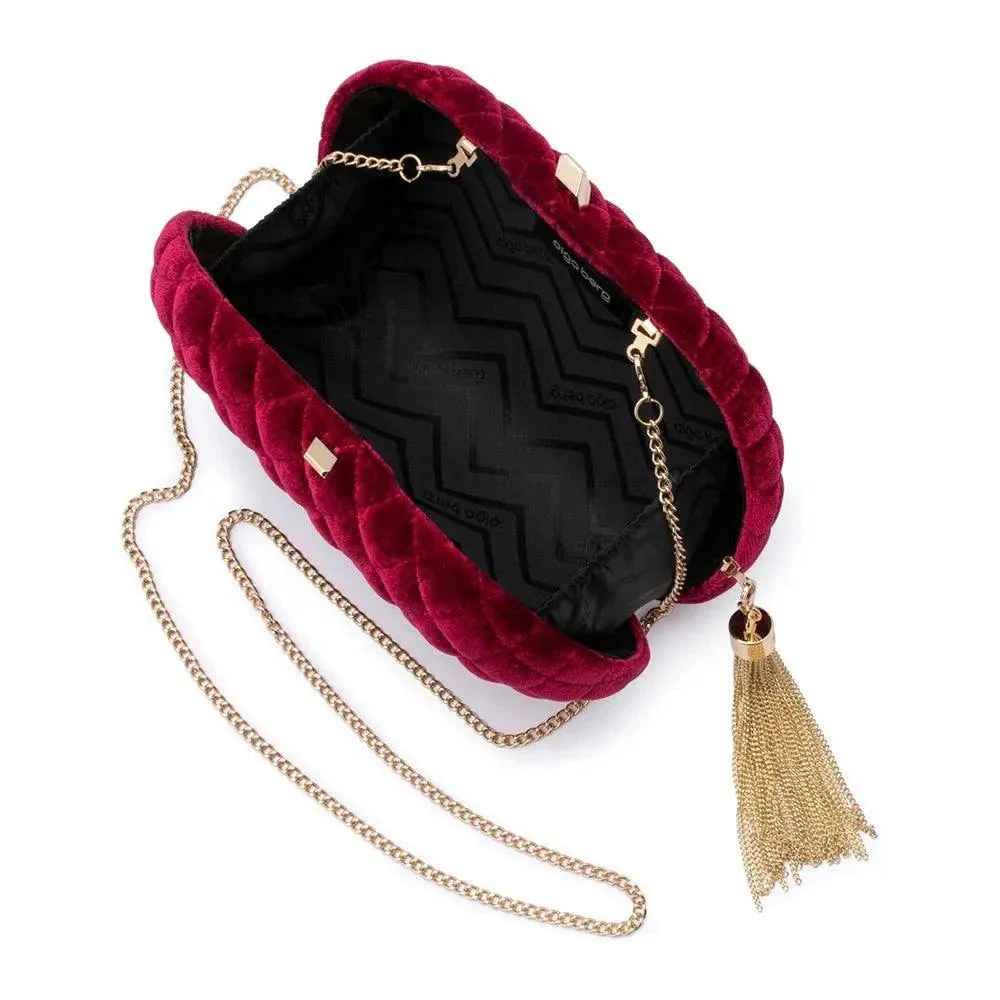 OB4787 RIKKI QUILTED VELVET CLUTCH