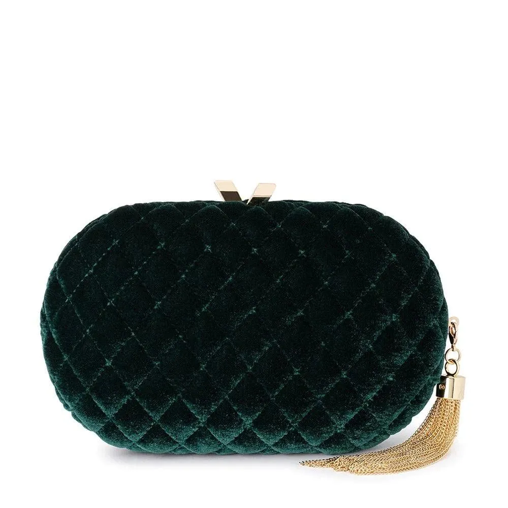 OB4787 RIKKI QUILTED VELVET CLUTCH