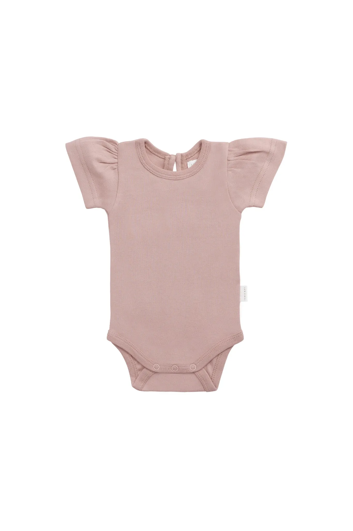 Organic Cotton Cap Sleeve Bodysuit - Powder Pink