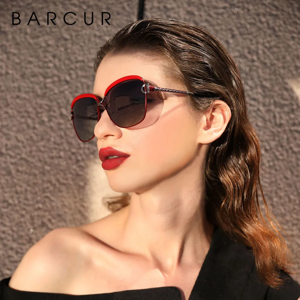 Oversized Women Sunglasses Polarized with Gradient Lens 8712