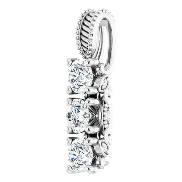 Platinum 5/8 CTW Natural Diamond Pendant