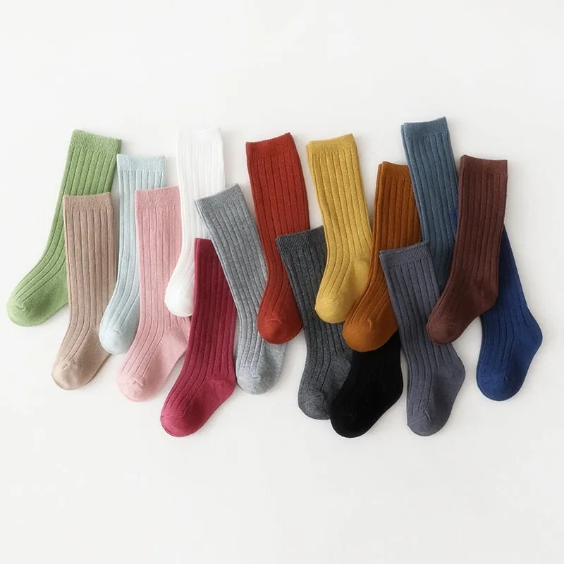 Premium Winter Knitted Socks Cotton Spandex Breathable Stripe Baby Socks, Unisex