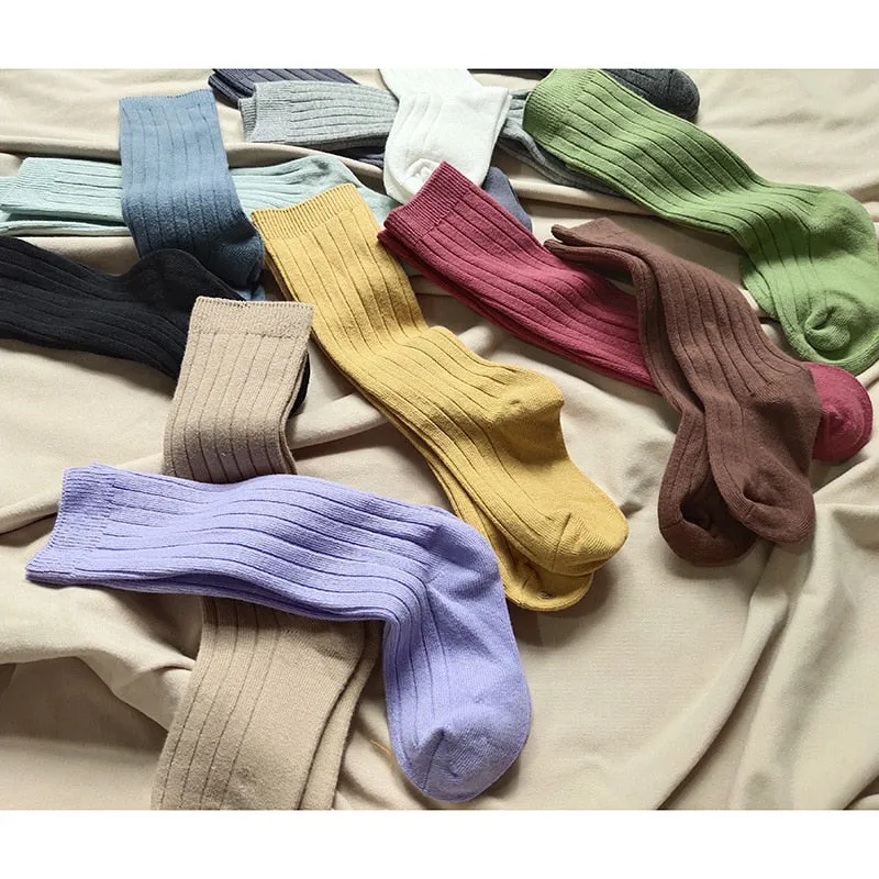 Premium Winter Knitted Socks Cotton Spandex Breathable Stripe Baby Socks, Unisex