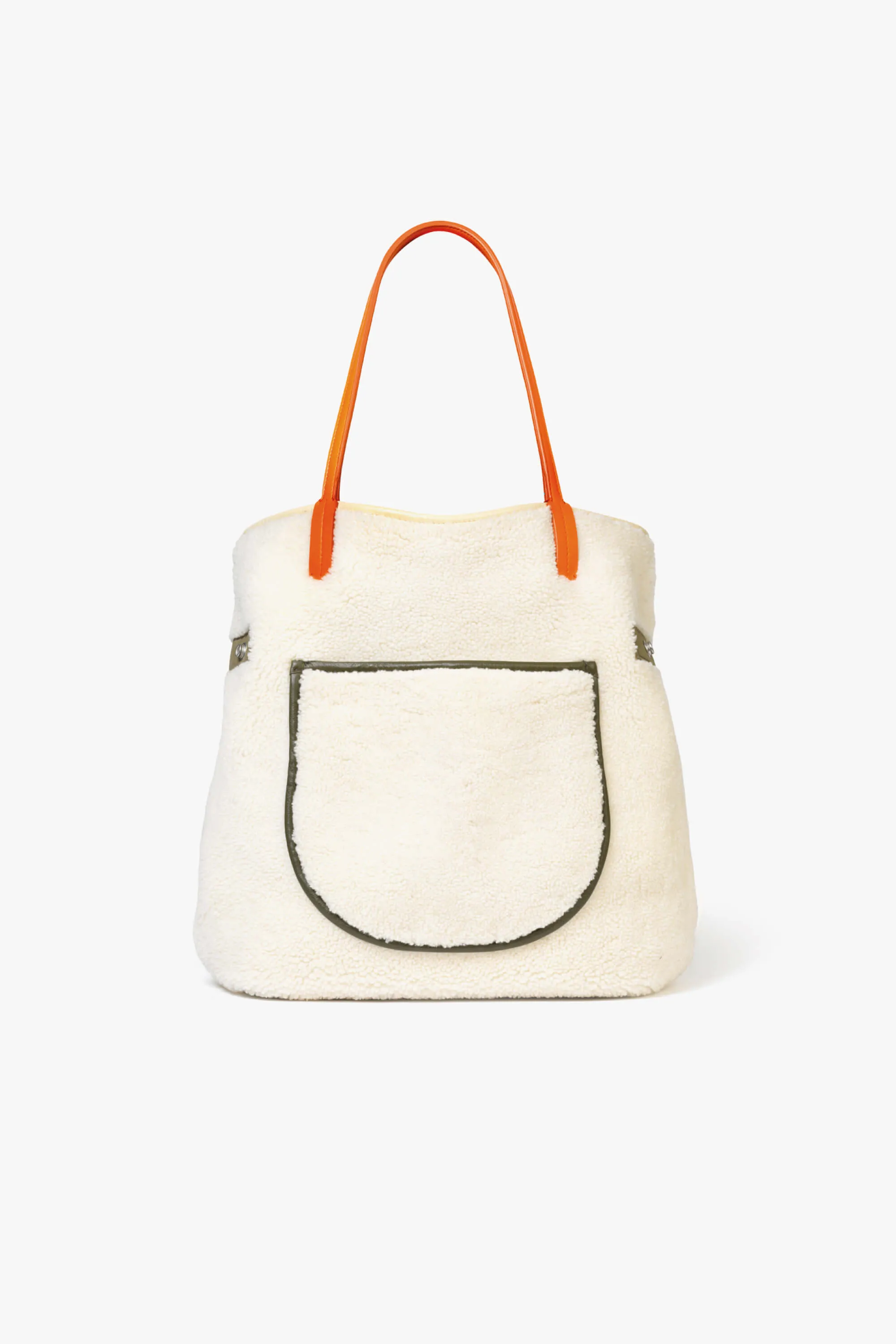 Quilted Shearling Tote - Natural / Pale Sage
