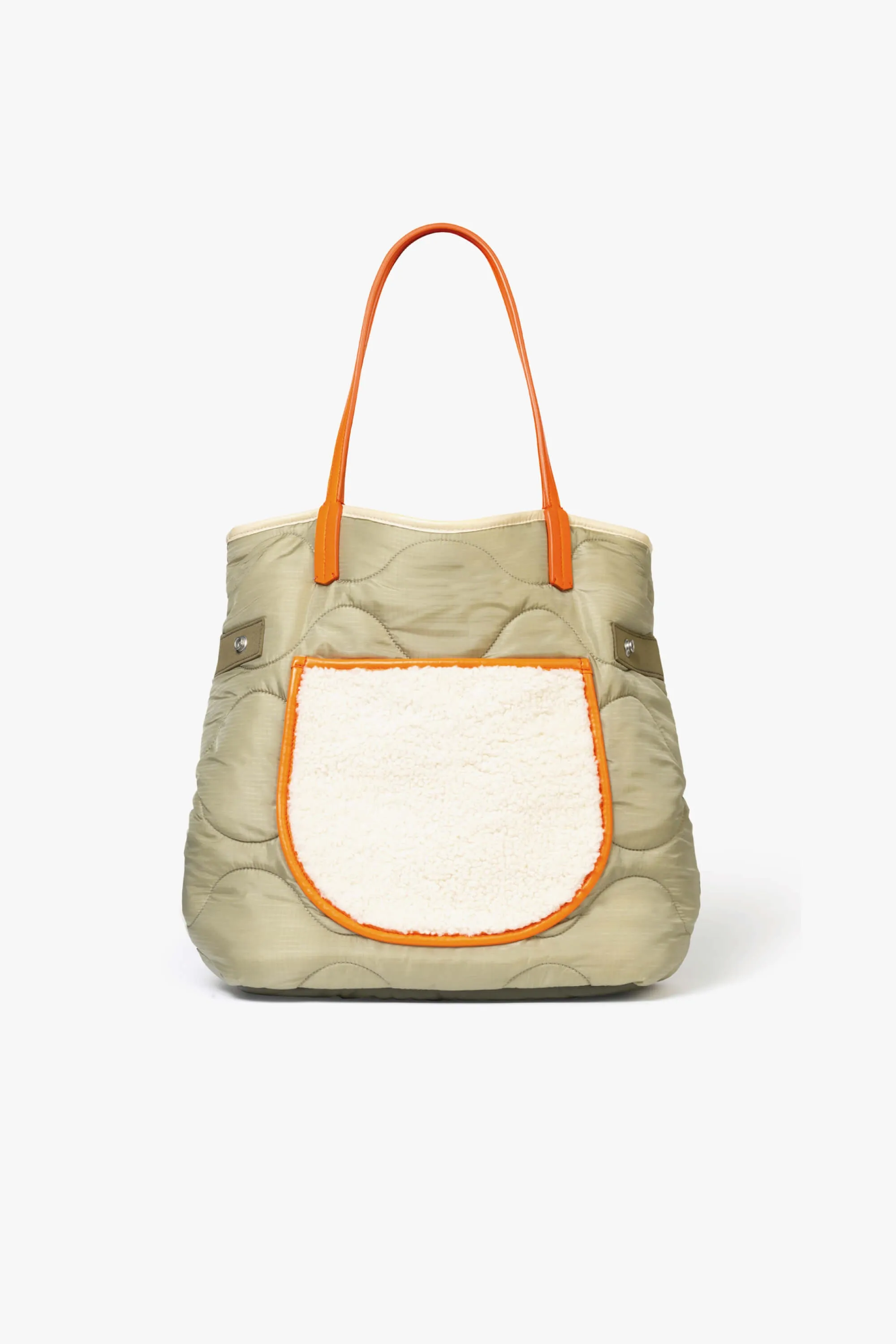 Quilted Shearling Tote - Natural / Pale Sage