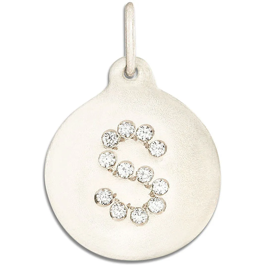 "S" Alphabet Charm Pavé Diamonds