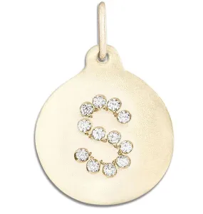 "S" Alphabet Charm Pavé Diamonds