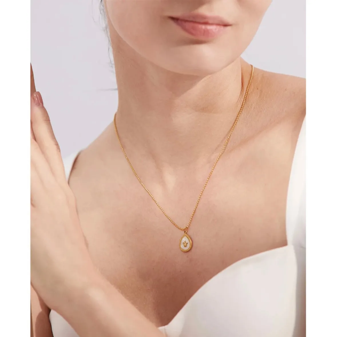 Regal Radiance Crown Charm Necklace