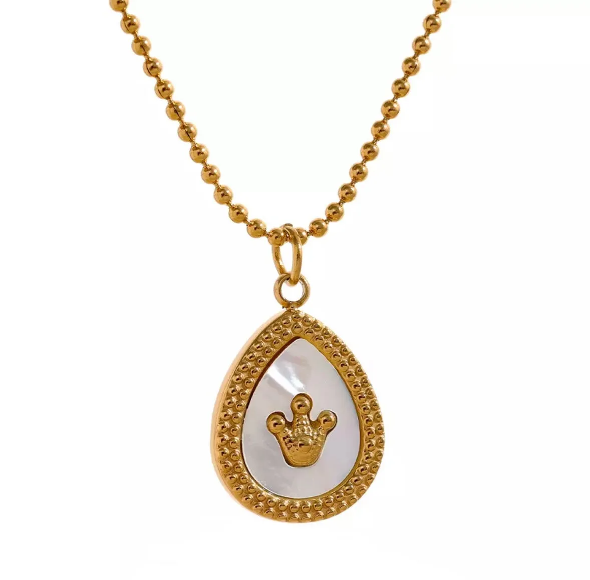 Regal Radiance Crown Charm Necklace