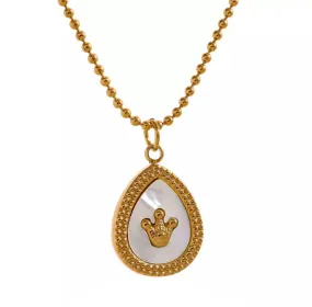 Regal Radiance Crown Charm Necklace