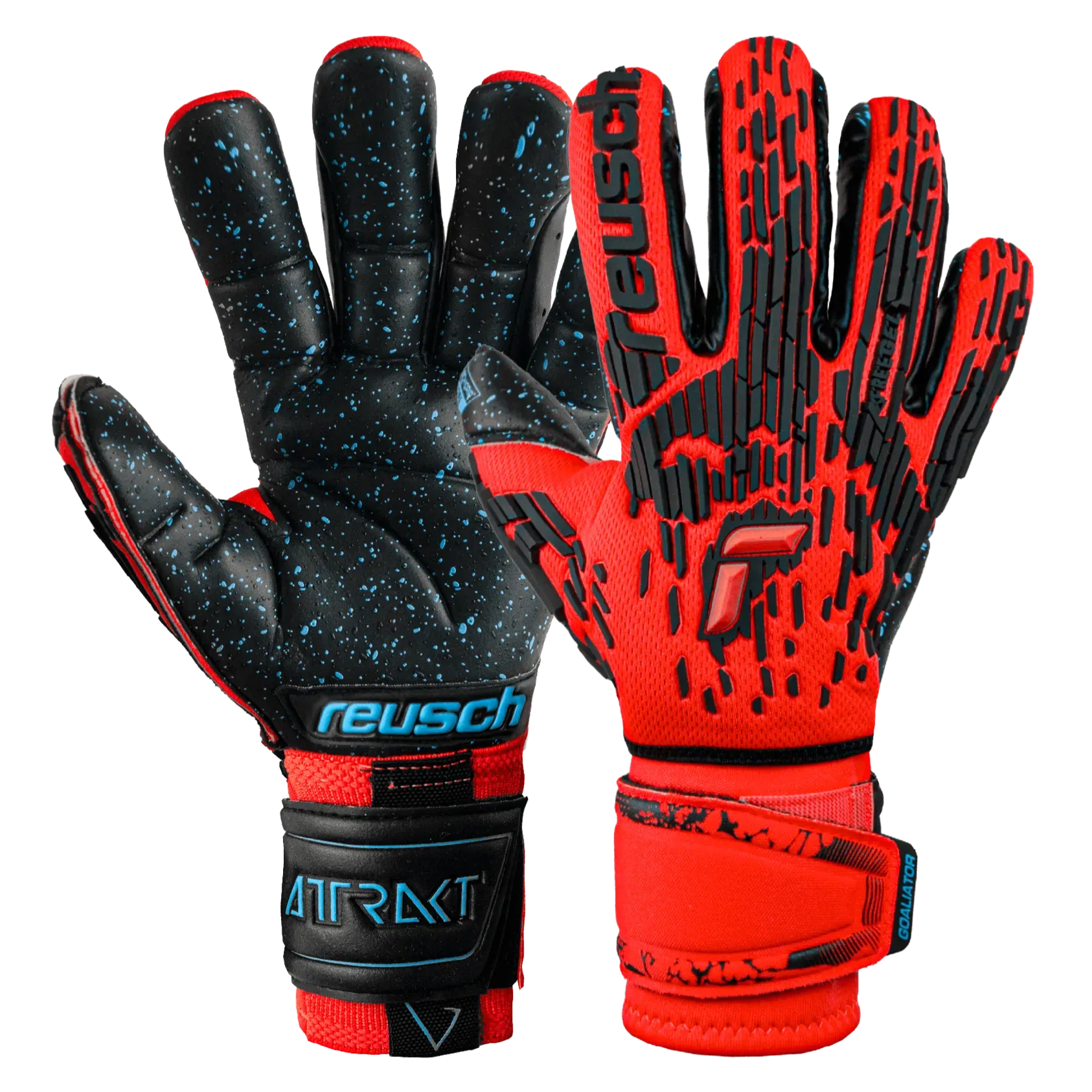 Reusch Attrakt Freegel Fusion Ortho-Tec Goaliator Goalkeeper Gloves - Bright Red-Black