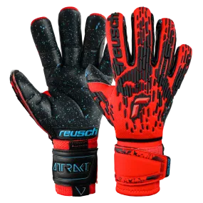 Reusch Attrakt Freegel Fusion Ortho-Tec Goaliator Goalkeeper Gloves - Bright Red-Black